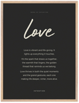 Love Word of Intention Framed print 60x80 cm / 24x32″ Wood frame Carbon paper