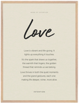 Love Word of Intention Framed print 60x80 cm / 24x32″ Wood frame Linen paper