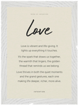 Love Word of Intention Framed print 21x29.7 cm / 8x12" White frame Linen paper