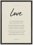 Love Word of Intention Framed print A2 (42 x 59.4 cm) Black frame Linen paper