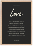 Love Word of Intention Framed print A2 (42 x 59.4 cm) Wood frame Carbon paper