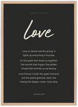Love Word of Intention Framed print 50x70 cm / 20x28″ Wood frame Carbon paper