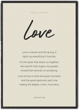 Love Word of Intention Framed print 70x100 cm / 28x40″ Black frame Linen paper