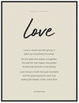 Love Word of Intention Framed print 60x80 cm / 24x32″ Black frame Linen paper