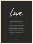 Love Word of Intention Framed print 60x80 cm / 24x32″ Wood frame Carbon paper