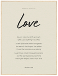 Love Word of Intention Framed print 60x80 cm / 24x32″ Wood frame Linen paper