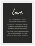 Love Word of Intention Framed print 13x18 cm / 5x7″ White frame Carbon paper