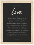 Love Word of Intention Framed print 13x18 cm / 5x7″ Wood frame Carbon paper