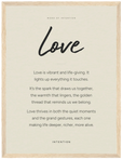 Love Word of Intention Framed print 30x40 cm / 12x16″ Wood frame Linen paper