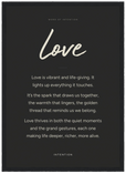 Love Word of Intention Framed print A3 (29.7 x 42 cm) Black frame Carbon paper