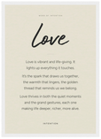 Love Word of Intention Framed print A3 (29.7 x 42 cm) White frame Linen paper
