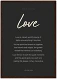 Love Word of Intention Framed print A2 (42 x 59.4 cm) Dark wood frame Carbon paper