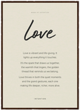 Love Word of Intention Framed print 50x70 cm / 20x28″ Dark wood frame Linen paper