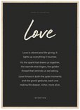 Love Word of Intention Framed print 50x70 cm / 20x28″ Wood frame Carbon paper