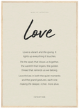 Love Word of Intention Framed print 50x70 cm / 20x28″ Wood frame Linen paper