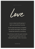 Love Word of Intention Framed print 70x100 cm / 28x40″ White frame Carbon paper