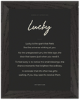 Lucky Word of Intention Framed print 60x80 cm / 24x32″ Black frame Carbon paper