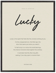 Lucky Word of Intention Framed print 60x80 cm / 24x32″ Black frame Linen paper
