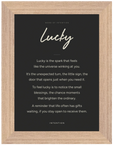 Lucky Word of Intention Framed print 13x18 cm / 5x7″ Wood frame Carbon paper