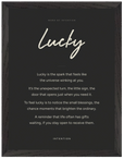 Lucky Word of Intention Framed print 30x40 cm / 12x16″ Black frame Carbon paper
