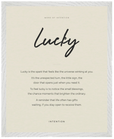 Lucky Word of Intention Framed print 40x50 cm / 16x20″ White frame Linen paper