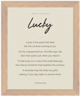 Lucky Word of Intention Framed print 40x50 cm / 16x20″ Wood frame Linen paper