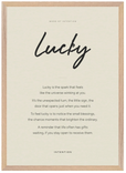 Lucky Word of Intention Framed print A2 (42 x 59.4 cm) Wood frame Linen paper