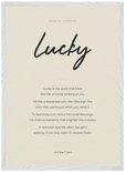 Lucky Word of Intention Framed print 50x70 cm / 20x28″ White frame Linen paper
