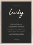 Lucky Word of Intention Framed print 50x70 cm / 20x28″ Wood frame Carbon paper