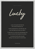 Lucky Word of Intention Framed print 70x100 cm / 28x40″ White frame Carbon paper