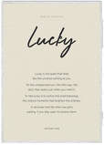 Lucky Word of Intention Framed print 70x100 cm / 28x40″ White frame Linen paper