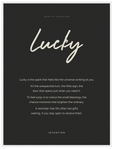 Lucky Word of Intention Framed print 60x80 cm / 24x32″ White frame Carbon paper
