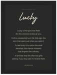 Lucky Word of Intention Framed print 13x18 cm / 5x7″ Black frame Carbon paper