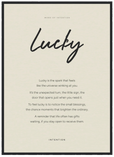 Lucky Word of Intention Framed print 13x18 cm / 5x7″ Black frame Linen paper