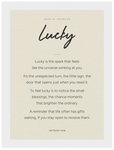 Lucky Word of Intention Framed print 13x18 cm / 5x7″ White frame Linen paper