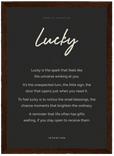 Lucky Word of Intention Framed print 21x29.7 cm / 8x12" Dark wood frame Carbon paper