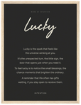 Lucky Word of Intention Framed print 30x40 cm / 12x16″ Wood frame Carbon paper