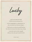 Lucky Word of Intention Framed print 30x40 cm / 12x16″ Wood frame Linen paper