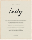 Lucky Word of Intention Framed print 40x50 cm / 16x20″ Wood frame Linen paper