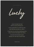 Lucky Word of Intention Framed print 50x70 cm / 20x28″ Black frame Carbon paper