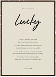 Lucky Word of Intention Framed print 50x70 cm / 20x28″ Dark wood frame Linen paper