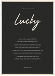 Lucky Word of Intention Framed print 50x70 cm / 20x28″ Wood frame Carbon paper