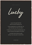 Lucky Word of Intention Framed print A1 (59.4 x 84.1 cm) Dark wood frame Carbon paper