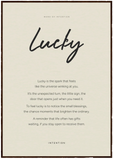 Lucky Word of Intention Framed print 70x100 cm / 28x40″ Dark wood frame Linen paper