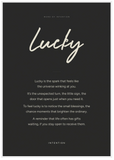 Lucky Word of Intention Framed print 70x100 cm / 28x40″ White frame Carbon paper