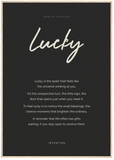 Lucky Word of Intention Framed print 70x100 cm / 28x40″ Wood frame Carbon paper