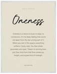 Oneness Word of Intention Framed print 60x80 cm / 24x32″ White frame Linen paper