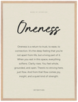 Oneness Word of Intention Framed print 60x80 cm / 24x32″ Wood frame Linen paper