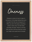 Oneness Word of Intention Framed print 30x40 cm / 12x16″ Wood frame Carbon paper