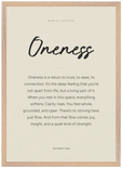 Oneness Word of Intention Framed print A2 (42 x 59.4 cm) Wood frame Linen paper